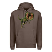 Coffee Dilophosaurus Premium Hoodie - LillyAllenDesigns