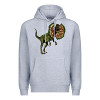 Heather Grey Dilophosaurus Premium Hoodie - LillyAllenDesigns