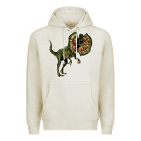 Oatmeal Heather Dilophosaurus Premium Hoodie - LillyAllenDesigns
