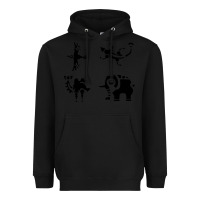 Black divine beasts symbols Heavyweight Hoodie - linhVisuals
