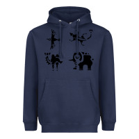 Navy divine beasts symbols Heavyweight Hoodie - linhVisuals