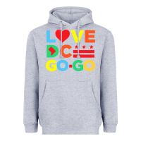 Heather Grey #love dc go go Heavyweight Hoodie - linhVisuals