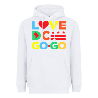 White #love dc go go Heavyweight Hoodie - linhVisuals