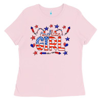 Bubblegum Pink all american girl doodle letters Ladies Tee - CowCowDesign