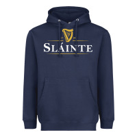 Navy slainte irish drink Heavyweight Hoodie - linhVisuals