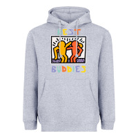 Heather Grey best buddies has landed Heavyweight Hoodie - linhVisuals