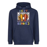 Navy best buddies has landed Heavyweight Hoodie - linhVisuals