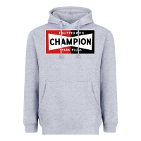 Heather Grey champion spark plugs company Heavyweight Hoodie - linhVisuals