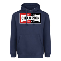 Navy champion spark plugs company Heavyweight Hoodie - linhVisuals