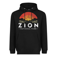 Black retro zion national park us vintage utah adventure hiking Heavyweight Hoodie - linhVisuals