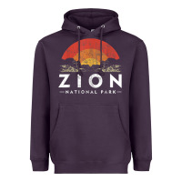 Plum retro zion national park us vintage utah adventure hiking Heavyweight Hoodie - linhVisuals