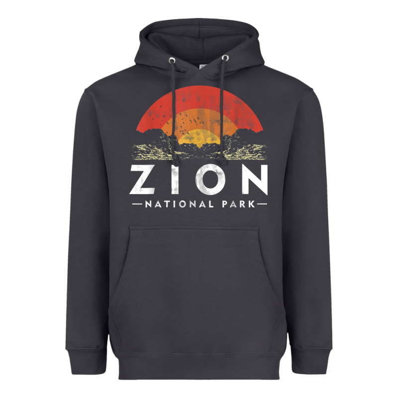 Retro Zion National Park Us Vintage Utah Adventure Hiking Heavyweight Hoodie by linhVisuals | Teevron