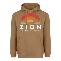 Toasted Coconut retro zion national park us vintage utah adventure hiking Heavyweight Hoodie - linhVisuals