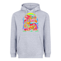 Heather Grey psychedelic t  shirt psychedelic dream t  shirt Heavyweight Hoodie - linhVisuals