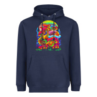 Navy psychedelic t  shirt psychedelic dream t  shirt Heavyweight Hoodie - linhVisuals