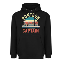 Black pontoon captain vintage boating party funny gift for pontooning lover Heavyweight Hoodie - linhVisuals