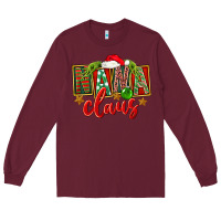 Burgundy christmas nana claus Long Sleeve Tee - FaDigitalArtStudio