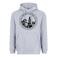 Heather Grey brooklyn college seal Heavyweight Hoodie - linhVisuals