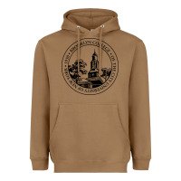 Toasted Coconut brooklyn college seal Heavyweight Hoodie - linhVisuals