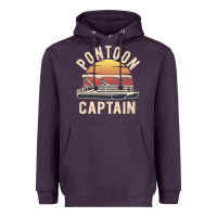 Plum retro pontoon captain of the boat funny river cruising gift for pontoo Heavyweight Hoodie - linhVisuals