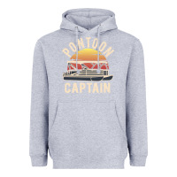 Heather Grey retro pontoon captain of the boat funny river cruising gift for pontoo Heavyweight Hoodie - linhVisuals