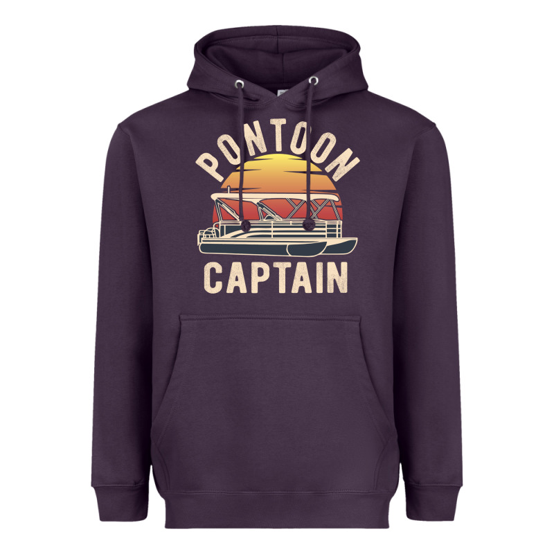 Retro Pontoon Captain Of The Boat Funny River Cruising Gift For Pontoo Heavyweight Hoodie by linhVisuals | Teevron