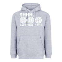Heather Grey shhh i'm doing math gym funny bodybuilding weightlifting humor quote Heavyweight Hoodie - linhVisuals