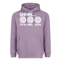Lavender shhh i'm doing math gym funny bodybuilding weightlifting humor quote Heavyweight Hoodie - linhVisuals