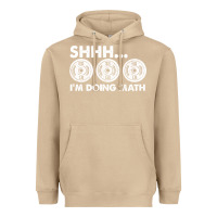Mushroom shhh i'm doing math gym funny bodybuilding weightlifting humor quote Heavyweight Hoodie - linhVisuals