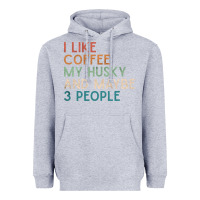 Heather Grey siberian husky dog i like coffee my husky and maybe 3 people vintage d Heavyweight Hoodie - linhVisuals