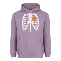 Lavender skeleton rib case orange pumpkin heart vintage halloween anatomy costu Heavyweight Hoodie - linhVisuals