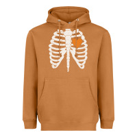 Meerkat skeleton rib case orange pumpkin heart vintage halloween anatomy costu Heavyweight Hoodie - linhVisuals