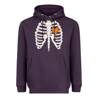 Plum skeleton rib case orange pumpkin heart vintage halloween anatomy costu Heavyweight Hoodie - linhVisuals