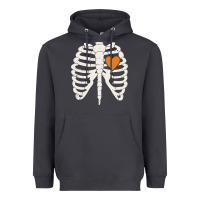 Smoke skeleton rib case orange pumpkin heart vintage halloween anatomy costu Heavyweight Hoodie - linhVisuals