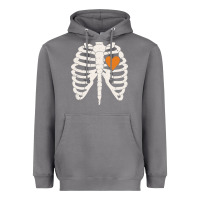 Storm skeleton rib case orange pumpkin heart vintage halloween anatomy costu Heavyweight Hoodie - linhVisuals
