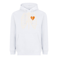 White skeleton rib case orange pumpkin heart vintage halloween anatomy costu Heavyweight Hoodie - linhVisuals