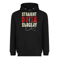 Black straight outta surgery funny get well soon gifts post surgery supporti Heavyweight Hoodie - linhVisuals
