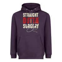 Plum straight outta surgery funny get well soon gifts post surgery supporti Heavyweight Hoodie - linhVisuals