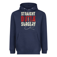 Navy straight outta surgery funny get well soon gifts post surgery supporti Heavyweight Hoodie - linhVisuals