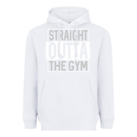 White straight outta the gym Heavyweight Hoodie - linhVisuals
