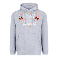 Heather Grey sweet but twisted candy cane christmas humor funny and cute gifts for Heavyweight Hoodie - linhVisuals