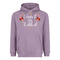 Lavender sweet but twisted candy cane christmas humor funny and cute gifts for Heavyweight Hoodie - linhVisuals