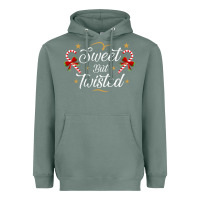 Sage sweet but twisted candy cane christmas humor funny and cute gifts for Heavyweight Hoodie - linhVisuals