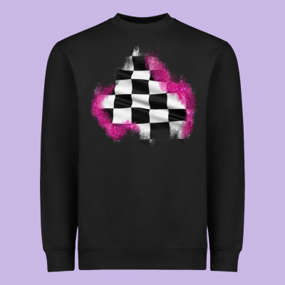 Race Flag Glitter Patch Heavyweight Sweatshirt Designed By Adodesignshop