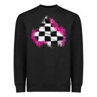 Black race flag glitter patch Heavyweight Sweatshirt - AdoDesignShop