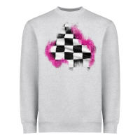 Heather Grey race flag glitter patch Heavyweight Sweatshirt - AdoDesignShop