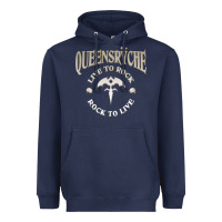 Navy ‘Qüëënsrÿche Live To ock Heavyweight Hoodie - linhVisuals