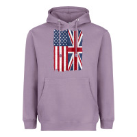 Lavender united states with united kingdom flag mix us and uk union jack Heavyweight Hoodie - linhVisuals
