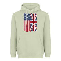 Matcha united states with united kingdom flag mix us and uk union jack Heavyweight Hoodie - linhVisuals