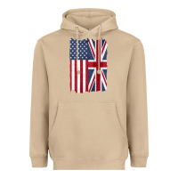 Mushroom united states with united kingdom flag mix us and uk union jack Heavyweight Hoodie - linhVisuals